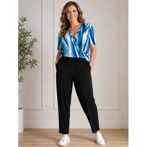 Plus Size Παντελόνι Viscose Μαύρο