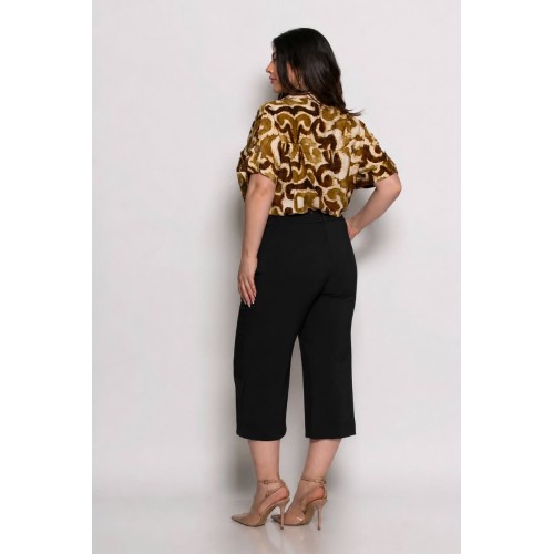 Plus Size Παντελόνι Βερμούδα Μαύρο