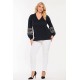 Plus Size Μπλούζα Με Διαφάνεια Μαύρο