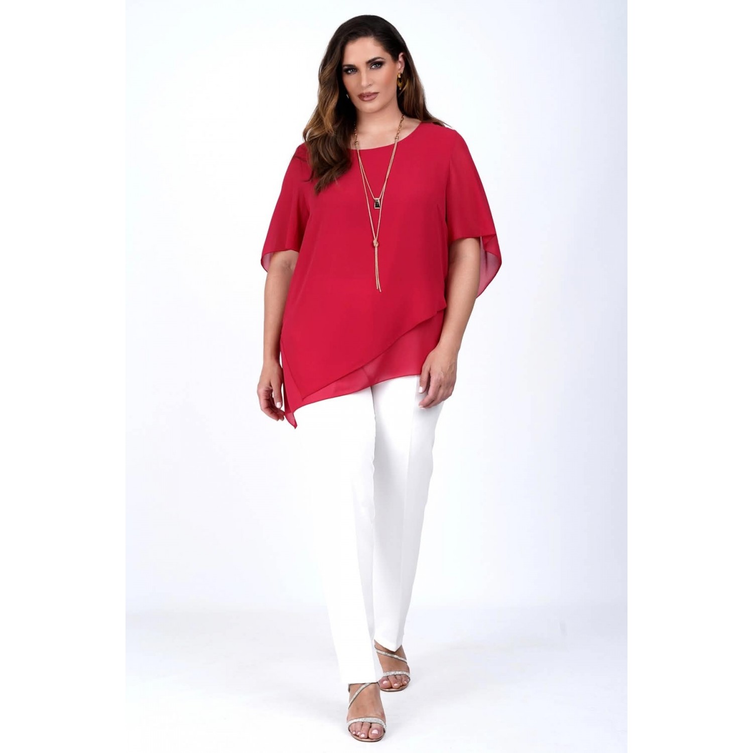 Μπλούζα μουσελίνα red 1-2419-3