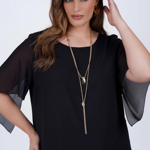 Μπλούζα μουσελίνα  BLACK 1-2419-1