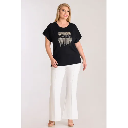 Plus Size μπλούζα με τύπωμα Μαύρο