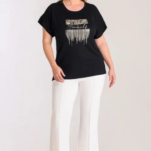 Plus Size μπλούζα με τύπωμα Μαύρο