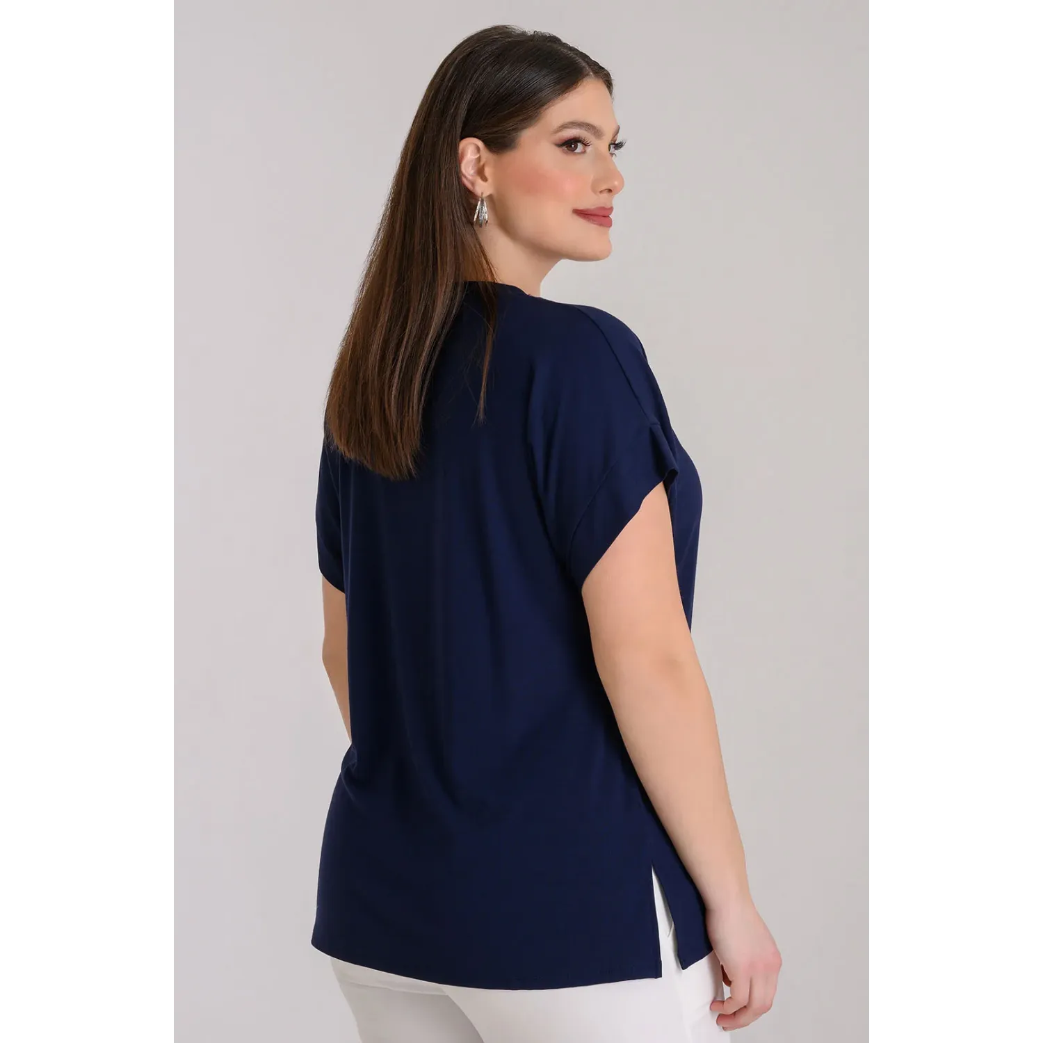 Plus Size μπλούζα με τύπωμα Μπλε