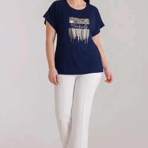 Plus Size μπλούζα με τύπωμα Μπλε