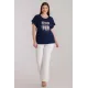 Plus Size μπλούζα με τύπωμα Μπλε