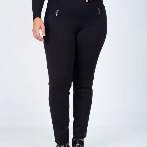 Plus Size Παντελόνι Ποντοστόφα Μαύρο