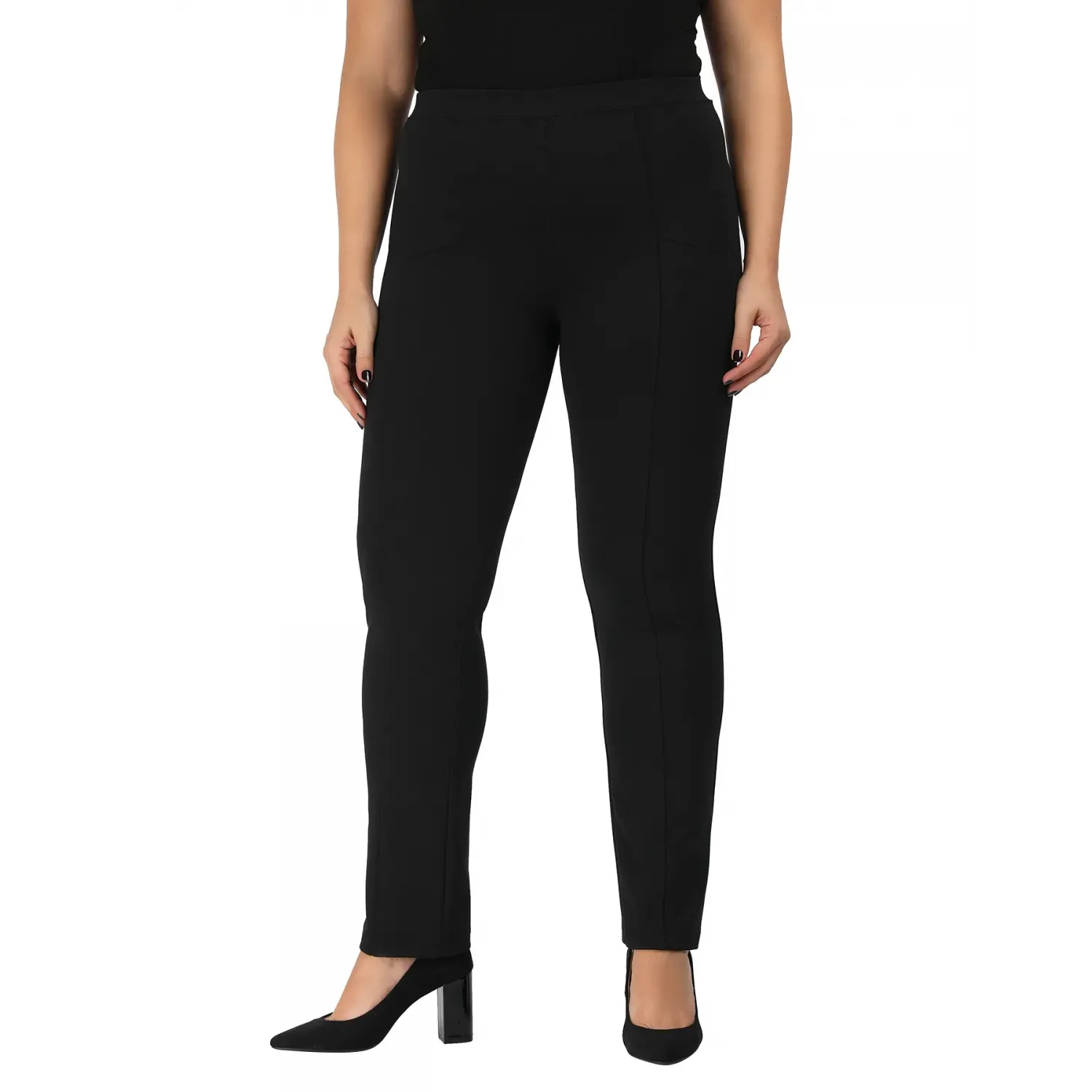 Plus Size Παντελόνι Scuba Crep Μαύρο