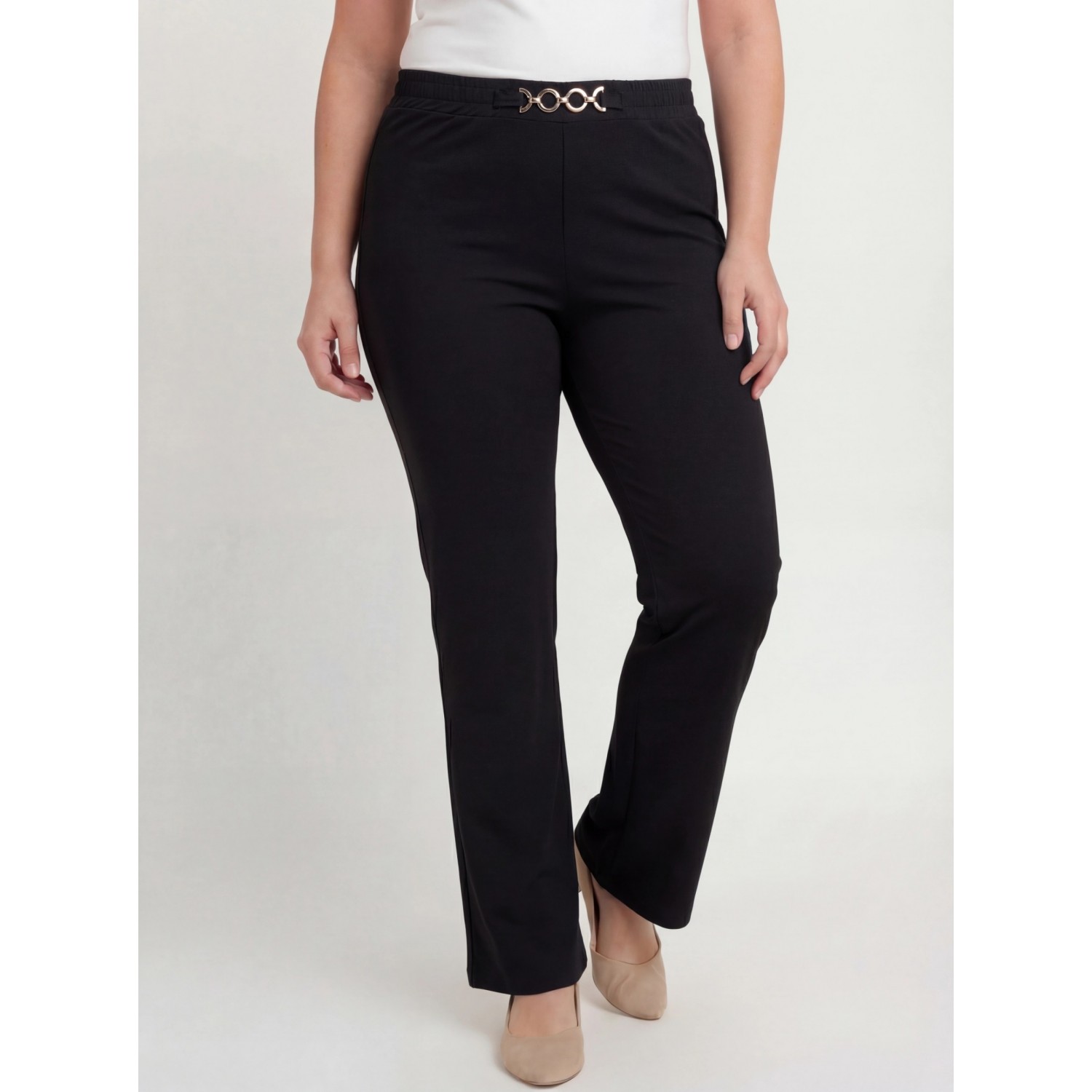 Plus Size Παντελόνι Jersey Μαύρο