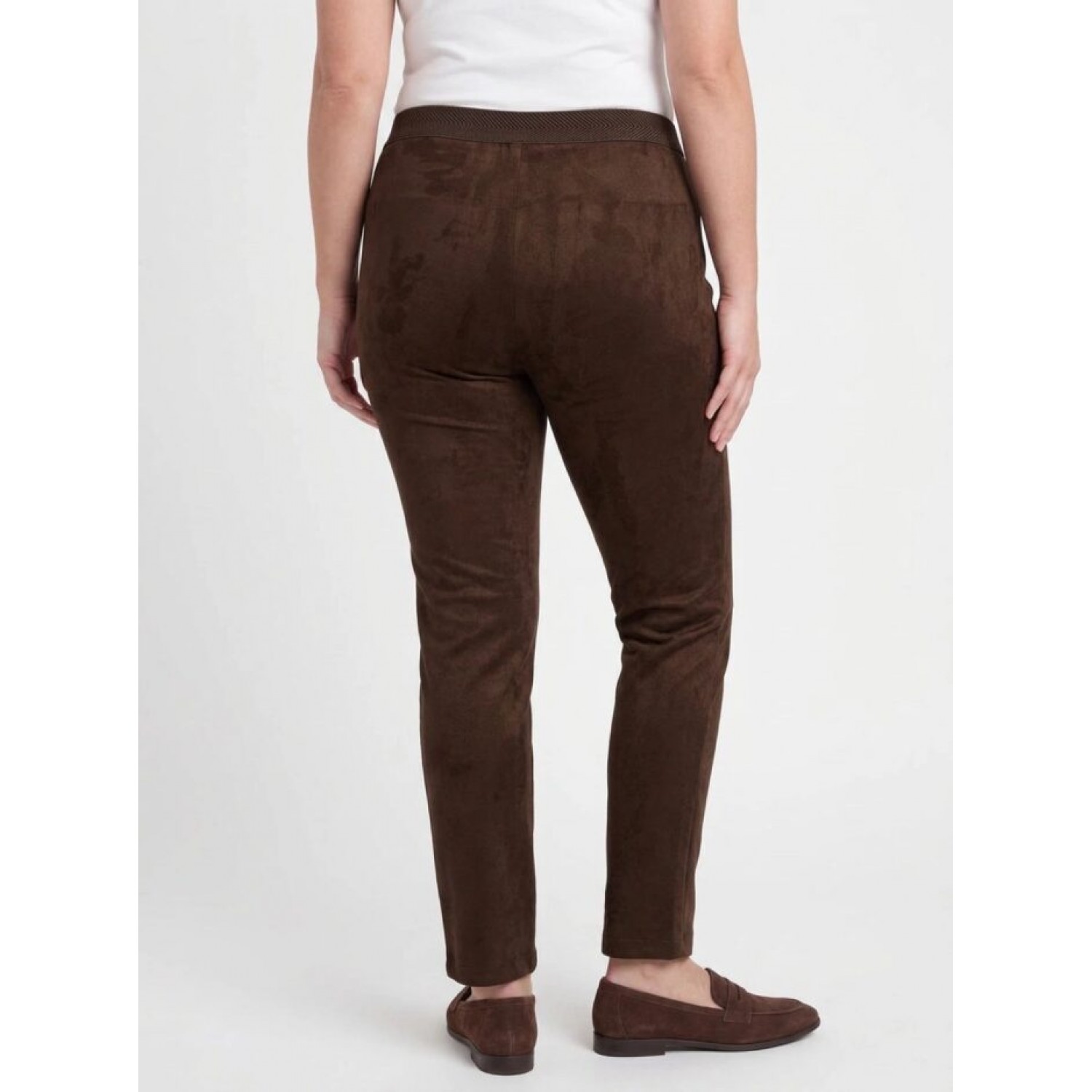 Plus Size Παντελόνι Suede Καφέ
