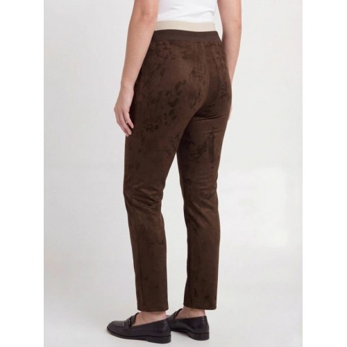 Plus Size Παντελόνι Suede Καφέ