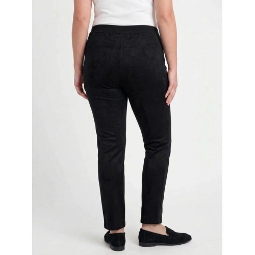 Plus Size Παντελόνι Suede Μαύρο
