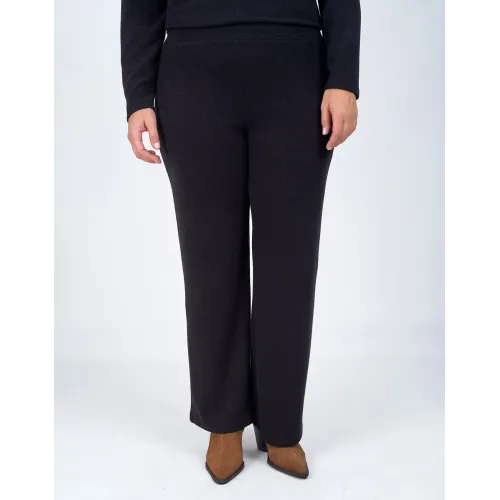 Plus Size Σετ Πλεκτό Rib Μαύρο