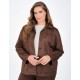 Plus Size Jacket Suede Καφέ