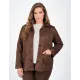 Plus Size Jacket Suede Καφέ