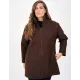Plus Size Ζακέτα Βελούρ Καφέ
