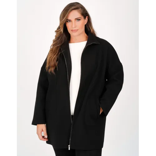 Plus Size Ζακέτα Βελούρ Μαύρο
