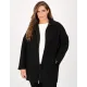 Plus Size Ζακέτα Βελούρ Μαύρο