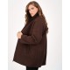 Plus Size Ζακέτα Βελούρ Καφέ