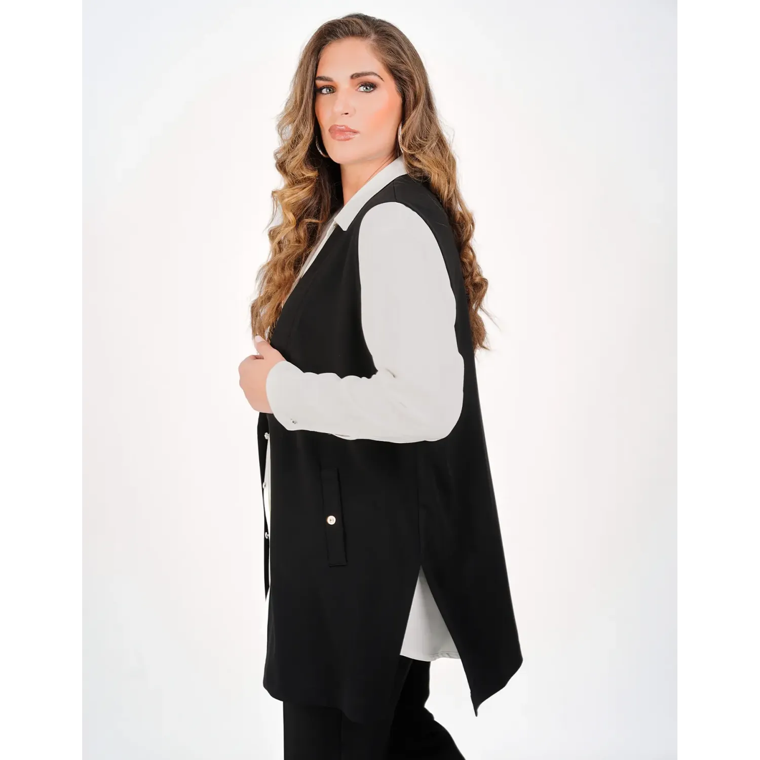 Plus Size Καζάκα Scuba Crep Μαύρο