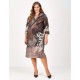 Plus Size Φόρεμα Animal Print Καφέ