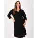 Plus Size Φόρεμα Κρουαζέ Μαύρο