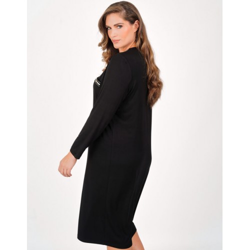 Plus Size Φόρεμα Μπαμπού Μαύρο