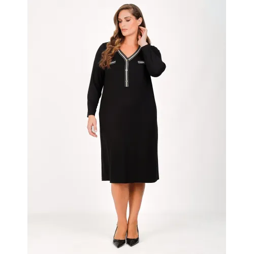 Plus Size Φόρεμα Μπαμπού Μαύρο