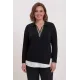 Plus Size Μπλούζα Πουκάμισο Μαύρο