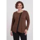 Plus Size Μπλούζα Με Δαντέλα Καφέ