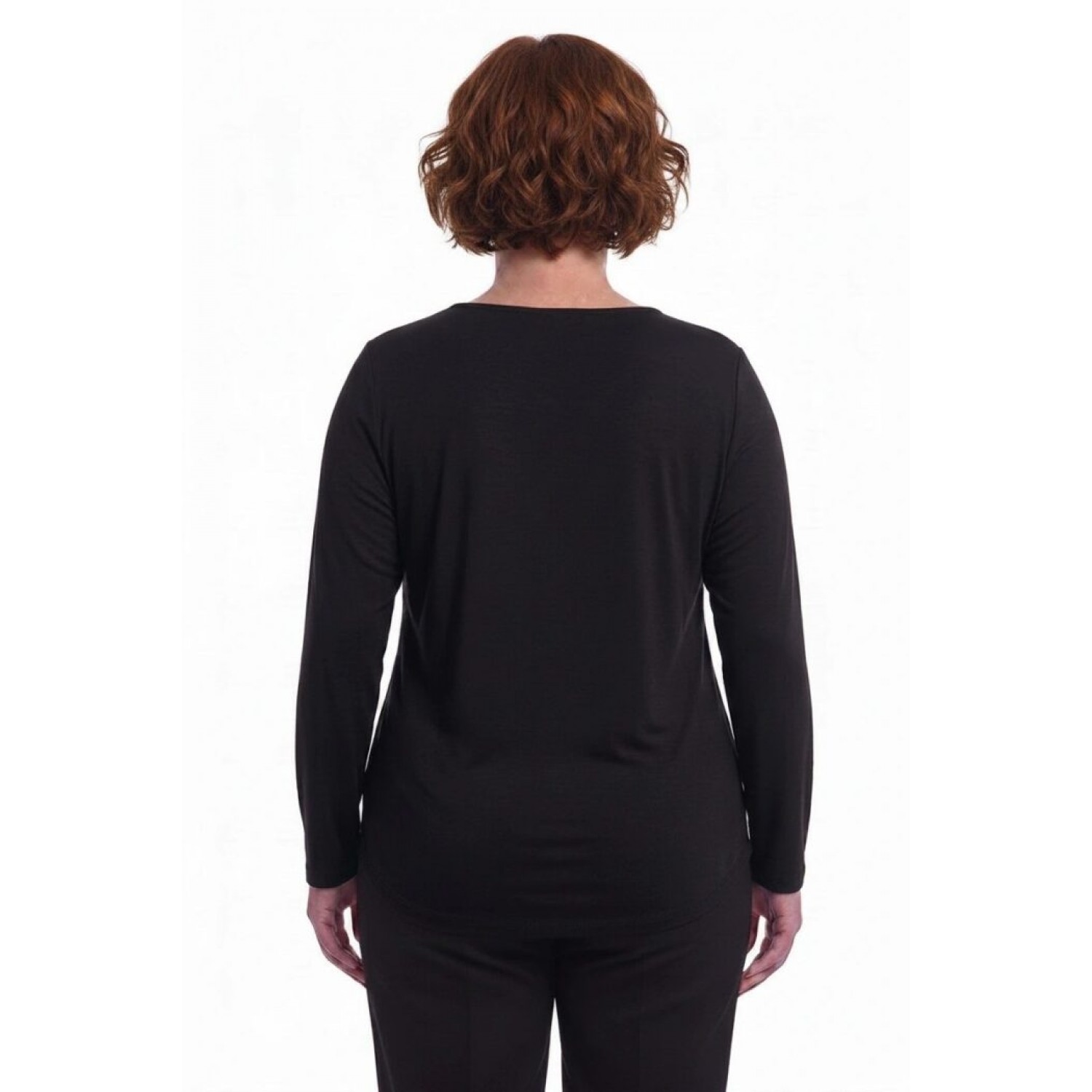Plus Size Μπλούζα Με Δαντέλα Μαύρο