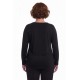 Plus Size Μπλούζα Με Δαντέλα Μαύρο