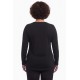 Plus Size Μπλούζα Πλεκτή Με Δαντέλα Μαύρο