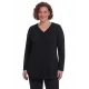 Plus Size Μπλούζα Πλεκτή Με Δαντέλα Μαύρο