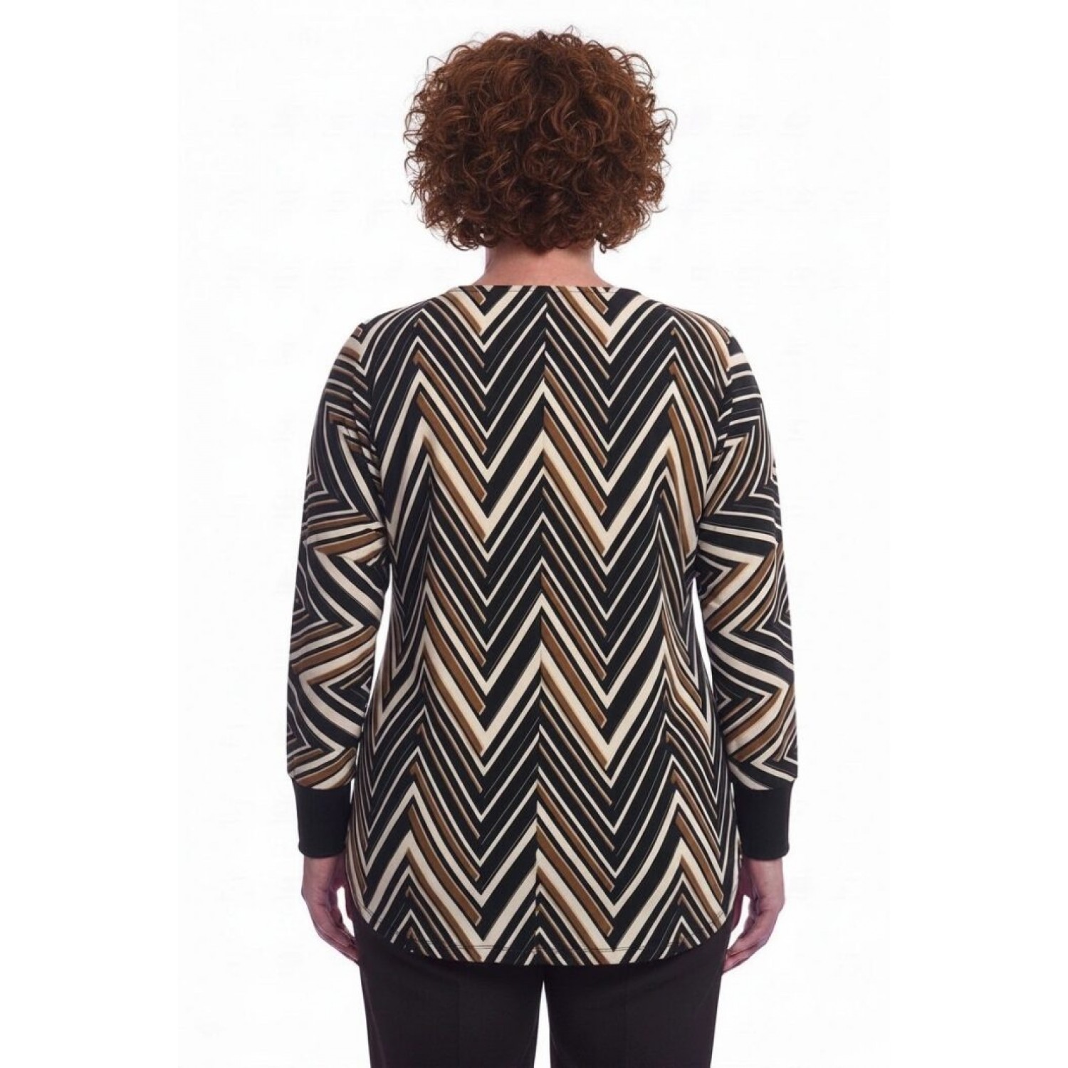Plus Size Μπλούζα Τύπου Missoni Black