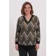 Plus Size Μπλούζα Τύπου Missoni Black