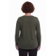 Plus Size Μπλούζα Πλεκτή Κορδόνι Olive