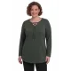 Plus Size Μπλούζα Πλεκτή Κορδόνι Olive