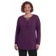 Plus Size Μπλούζα Πλεκτή Κορδόνι Μωβ