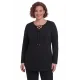 Plus Size Μπλούζα Πλεκτή Κορδόνι Μαύρο
