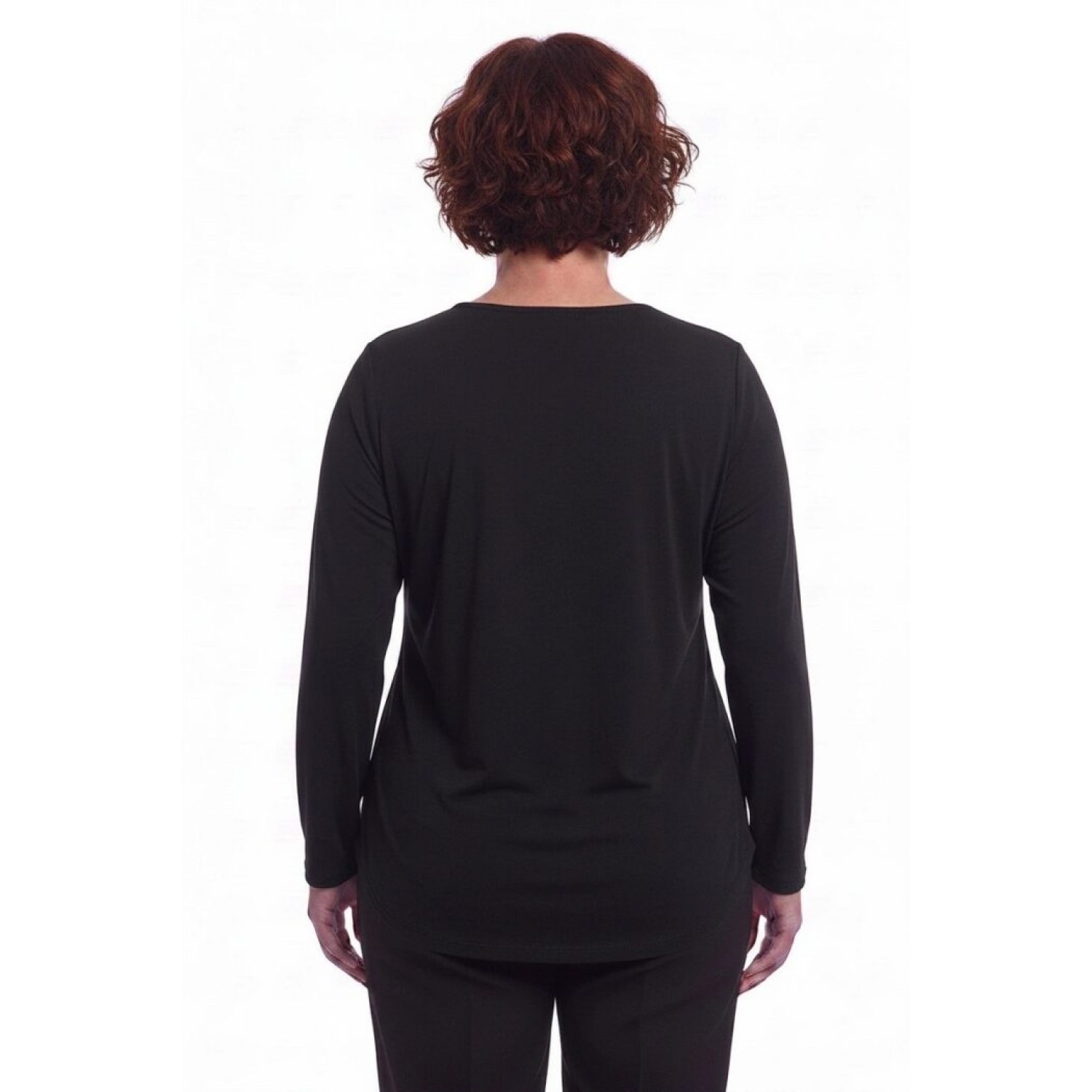 Plus Size Μπλούζα Πλεκτή Κορδόνι Μαύρο