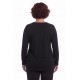 Plus Size Μπλούζα Πλεκτή Κορδόνι Μαύρο