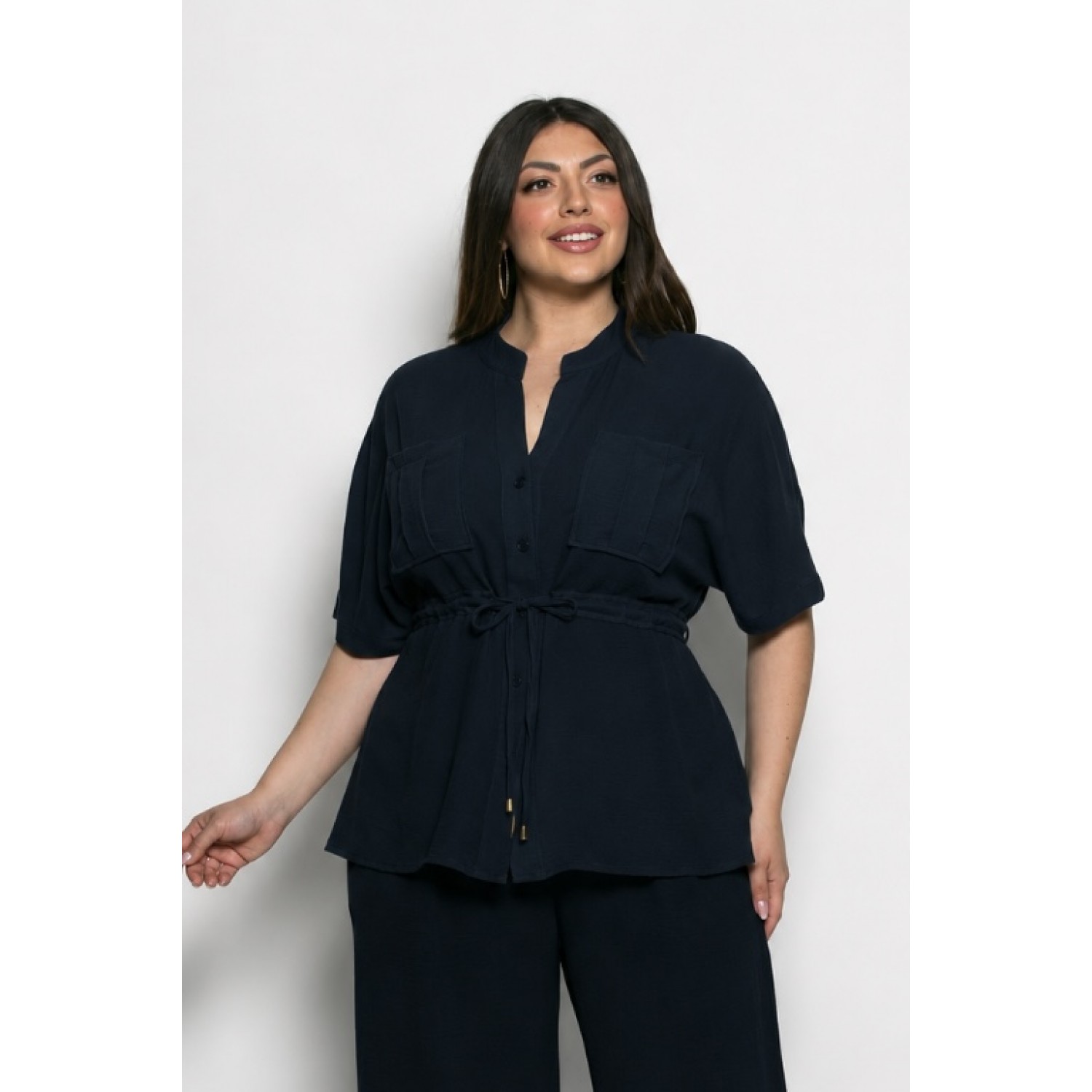 Plus Size Πουκαμίσα Your Look Μπλε