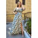 Plus Size Φόρεμα Σατέν Πετρόλ Μπεζ