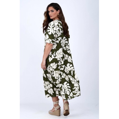 Exotic Print Φόρεμα Olive 1-2080-1