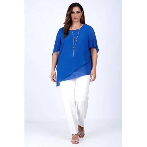 Μπλούζα μουσελίνα  royalblue 1-2419-2