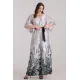 Plus Size Φόρεμα Σατέν Εκρού Γκρι