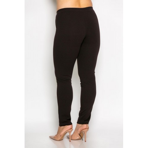 Plus Size Παντελόνι Scuba Crep Ελαστικό Καφέ