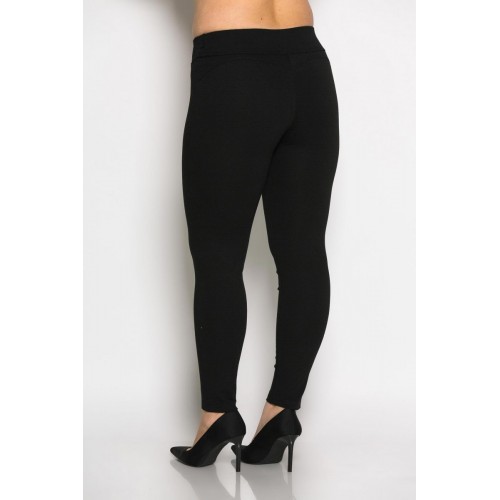 Plus Size Παντελόνι Κολάν Ελαστικό Μαύρο