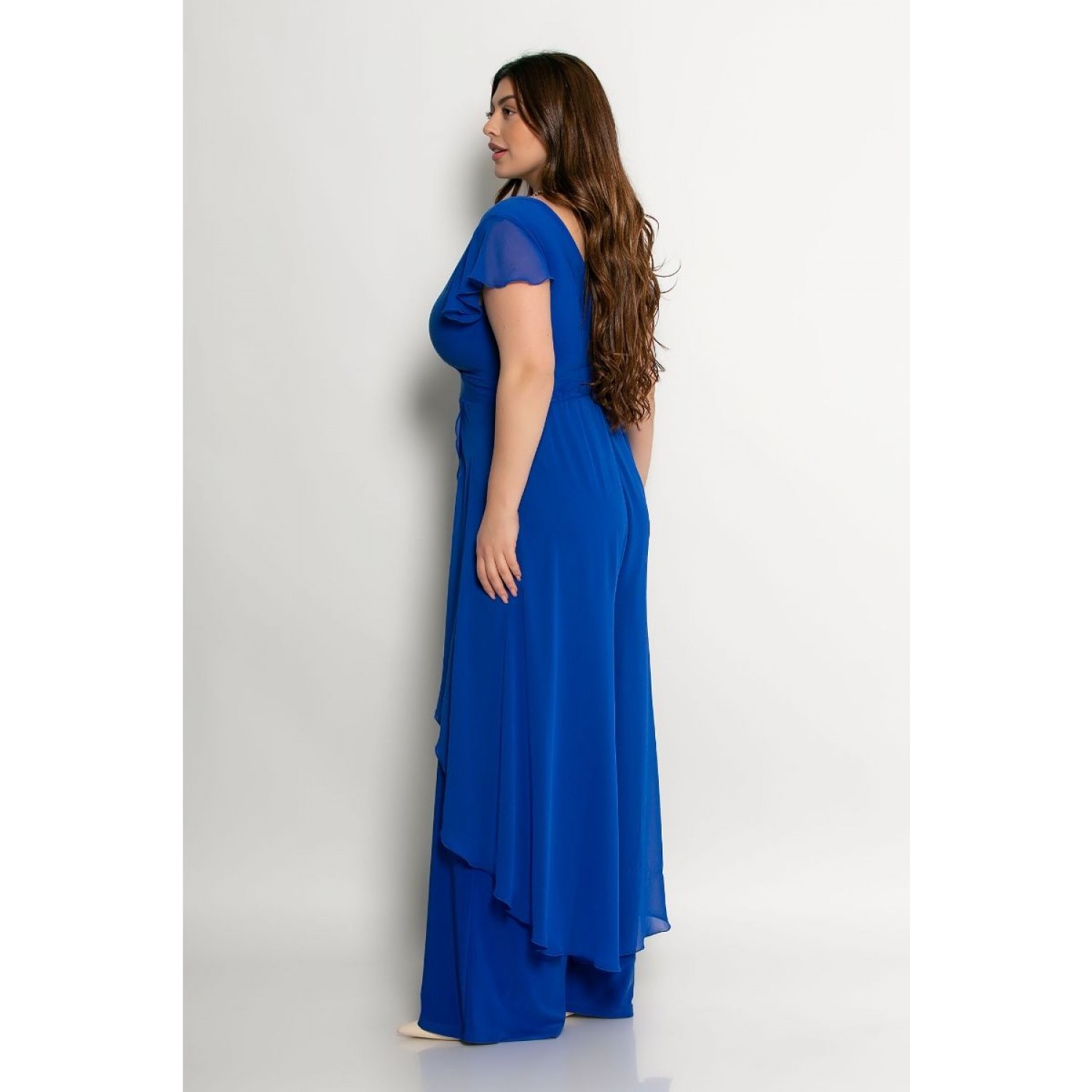 Plus Size Φόρμα Ολόσωμη Κρουαζέ Ρουά